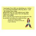 Autism Awareness Explanation Cards - Customized business cards