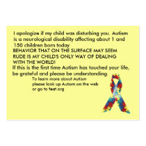 Autism Awareness Explanation Cards - Customized business cards