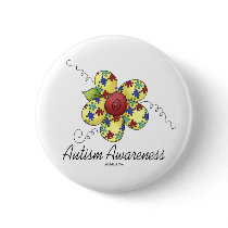 Autism Awareness Flower Buttons