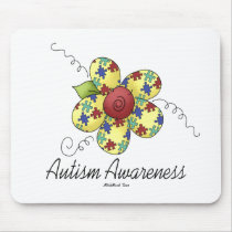 Autism Awareness Flower Mouse Mats