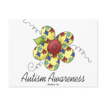 Autism Awareness Flower postcards by MishMoshTees Autism Awareness Flower postcards