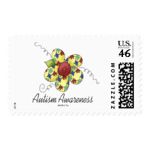 Autism Awareness Flower Stamp