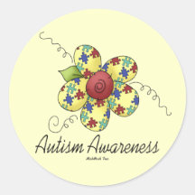 Autism Awareness Flower Stickers