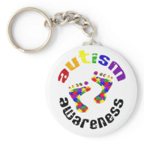 Autism awareness footprints keyring keychains