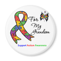 Autism Awareness For My Grandson magnets by giftsforawareness Autism Awareness For My Grandson magnets