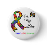 Autism Awareness For My Son Pinback Button