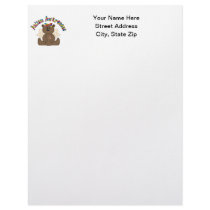 Autism Awareness (girl bear) Custom Letterhead