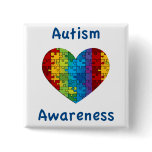 Autism Awareness Heart Pin