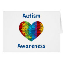 Autism Awareness Heart Greeting Cards