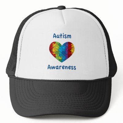 Autism Awareness Heart Mesh Hats by AwarenessAlley