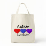 Autism Awareness Hearts Canvas Bags