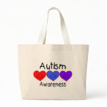 Autism Awareness Hearts Canvas Bag