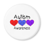 Autism Awareness (Hearts) Fridge Magnets