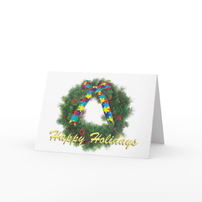 Autism Awareness Holiday Greeting Card by featsonv