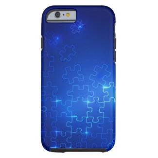Autism Awareness iPhone 5 Case Glowing Blue Puzzle iPhone 6 Case
