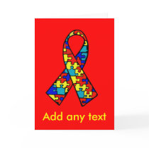 Autism Awareness Jigsaw Puzzle Ribbon Products Greeting Card
