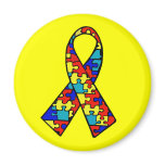 Autism Awareness Jigsaw Puzzle Ribbon Products Fridge Magnets