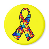 Autism Awareness Jigsaw Puzzle Ribbon Products magnets