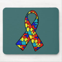 Autism Awareness Jigsaw Puzzle Ribbon Products mousepads by AwarenessRibbons Autism Awareness Jigsaw Puzzle Ribbon Products mousepads