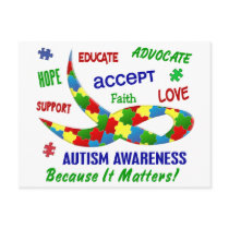 AUTISM AWARENESS MONTH APRIL postcards