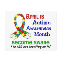 AUTISM AWARENESS MONTH APRIL POSTCARD