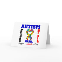 Autism Awareness Month Heart Ribbon Cards