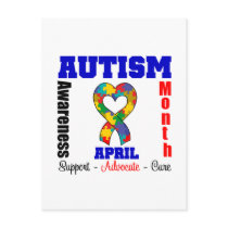 Autism Awareness Month Heart Ribbon Postcard