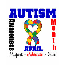 Autism Awareness Month Heart Ribbon t-shirts by giftsforawareness Autism Awareness Month Heart Ribbon t-shirts