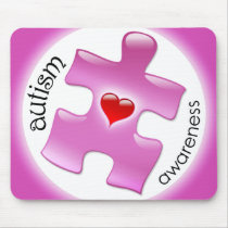 Autism Awareness Mousepad - Pink by ejyoungquist Autism Awareness Mousepad - Pink