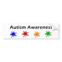 Autism Awareness Paint Bumper Sticker bumper stickers