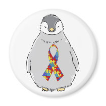 Autism Awareness Penguin magnets by MishMoshTees Autism Awareness Penguin magnets