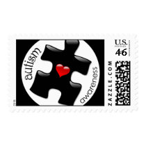Autism Awareness Postage Stamps - Black