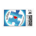 Autism Awareness Postage Stamps - Blue