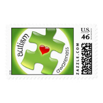 Autism Awareness Postage Stamps - Green