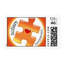 Autism Awareness Postage Stamps - Orange