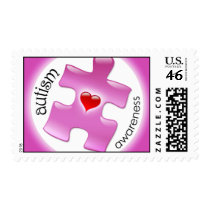 Autism Awareness Postage Stamps - Pink