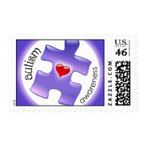 Autism Awareness Postage Stamps - Purple