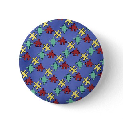 Autism Awareness Puzzle Background Buttons by doonidesigns