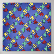 Autism Awareness Puzzle Background Posters