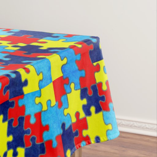 Autism Awareness-Puzzle by Shirley Taylor Tablecloth | Zazzle