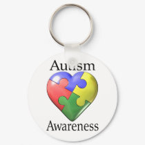 Autism Awareness Puzzle Heart keychains by wolfmama Autism Awareness Puzzle Heart keychains