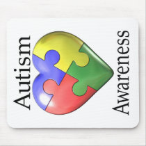 Autism Awareness Puzzle Heart mousepads by wolfmama Autism Awareness Puzzle Heart mousepads