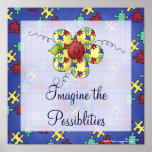 Autism Awareness Puzzle Piece Flower Print