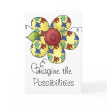 Autism Awareness Puzzle Pieces Flower Design Greeting Cards