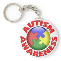 Autism Awareness Puzzle Pinwheel Keychains