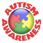 Autism Awareness Puzzle Pinwheel Stickers