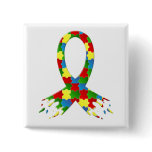 AUTISM AWARENESS PUZZLE RIBBON BUTTONS