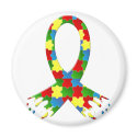 AUTISM AWARENESS PUZZLE RIBBON magnets by awarenessgifts AUTISM AWARENESS PUZZLE RIBBON magnets