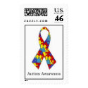 Autism Awareness Puzzle Ribbon postage