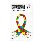 AUTISM AWARENESS PUZZLE RIBBON POSTAGE STAMP